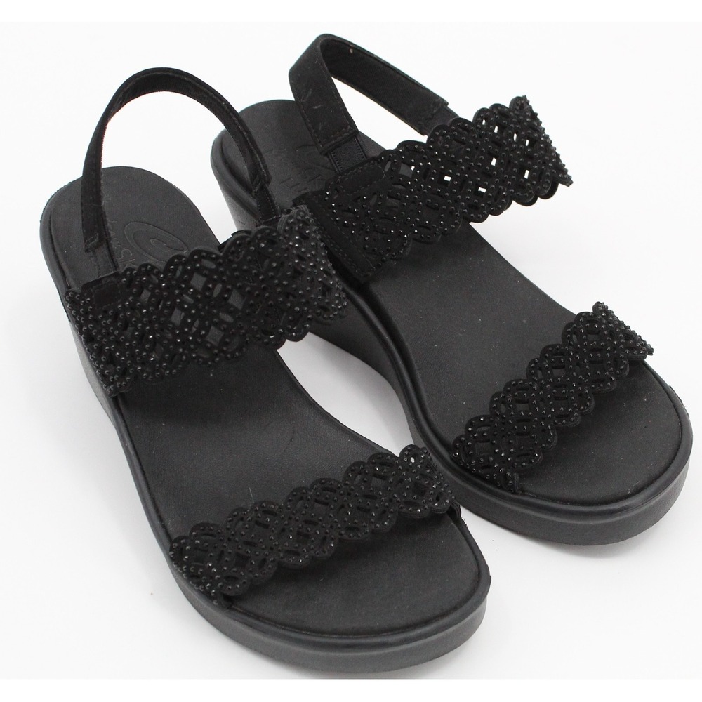 Skechers Cali Rumble On Sassy Dayz Black Sandals Size 7 Comfort